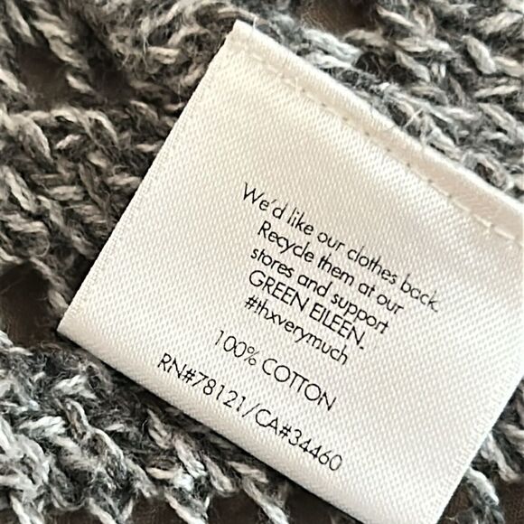 Eileen Fisher crocheted cotton cardigan, loose weave -spring/ summer small - Picture 9 of 9